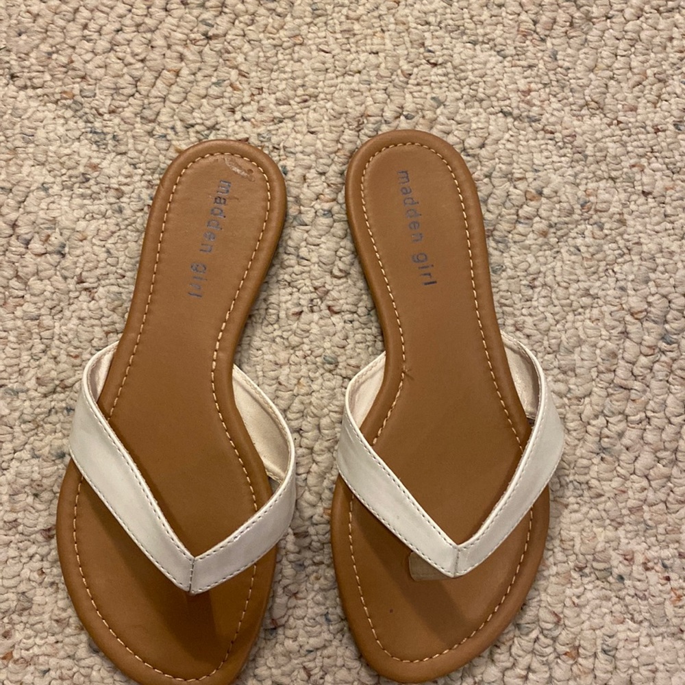 White Madden Girl Sandals size 8- 8.5
